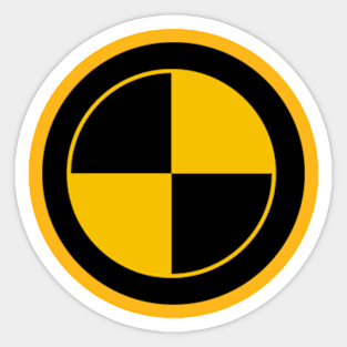 Crash Test Dummy (front and back) warning logo Sticker